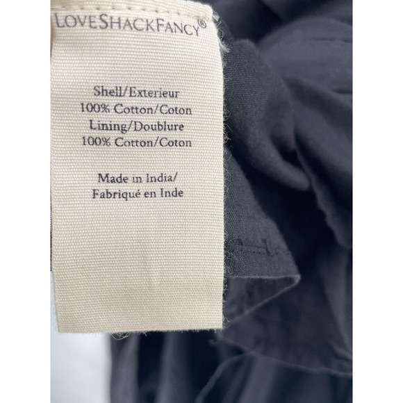 LOVESHACKFANCY Size S Black Edie Cotton Lace Fit & Flare Midi Dress - Picture 16 of 16